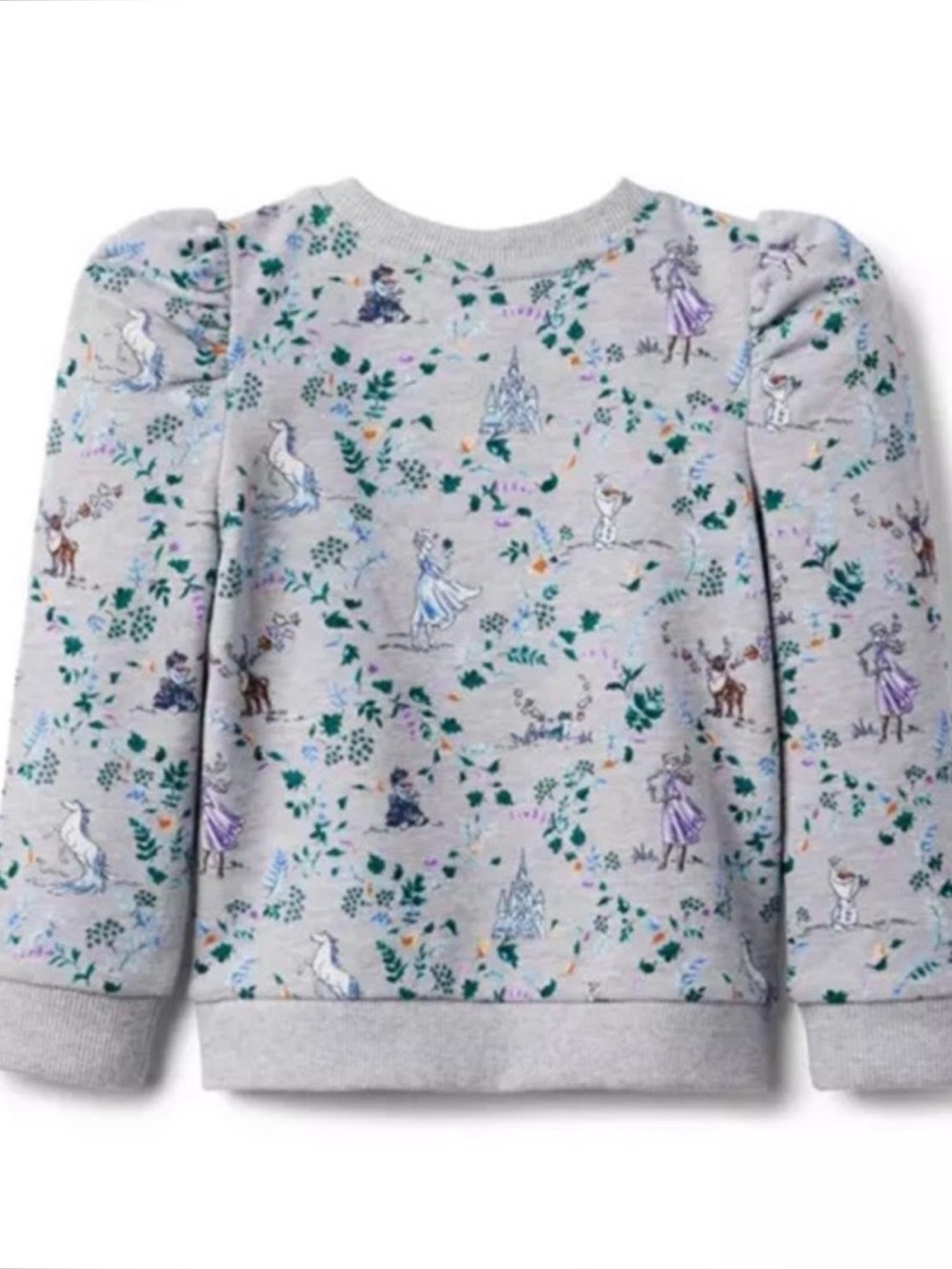 Janie and Jack x Disney Frozen Toile Print Puff-Sleeve Sweatshirt
